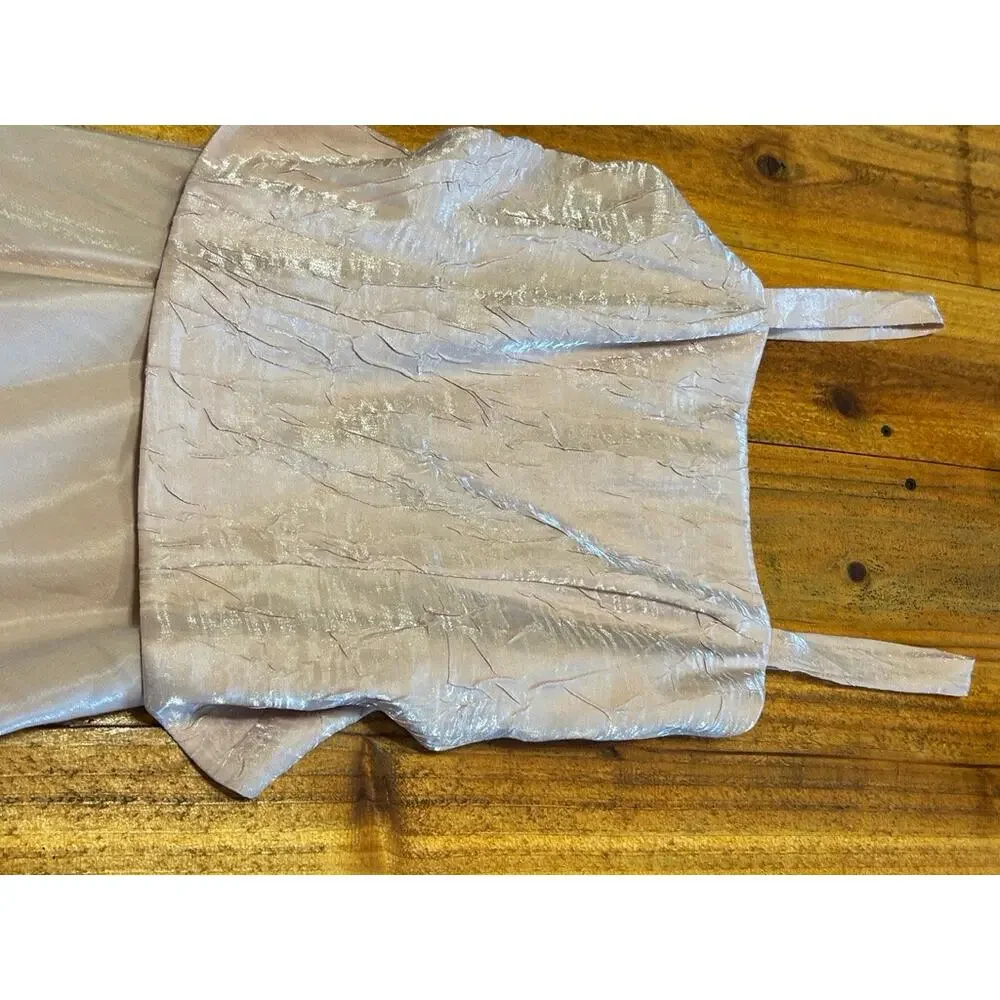 NWT Jessica Howard Pink Iridescent Metallic Formal Maxi Dress Jacket Set 8